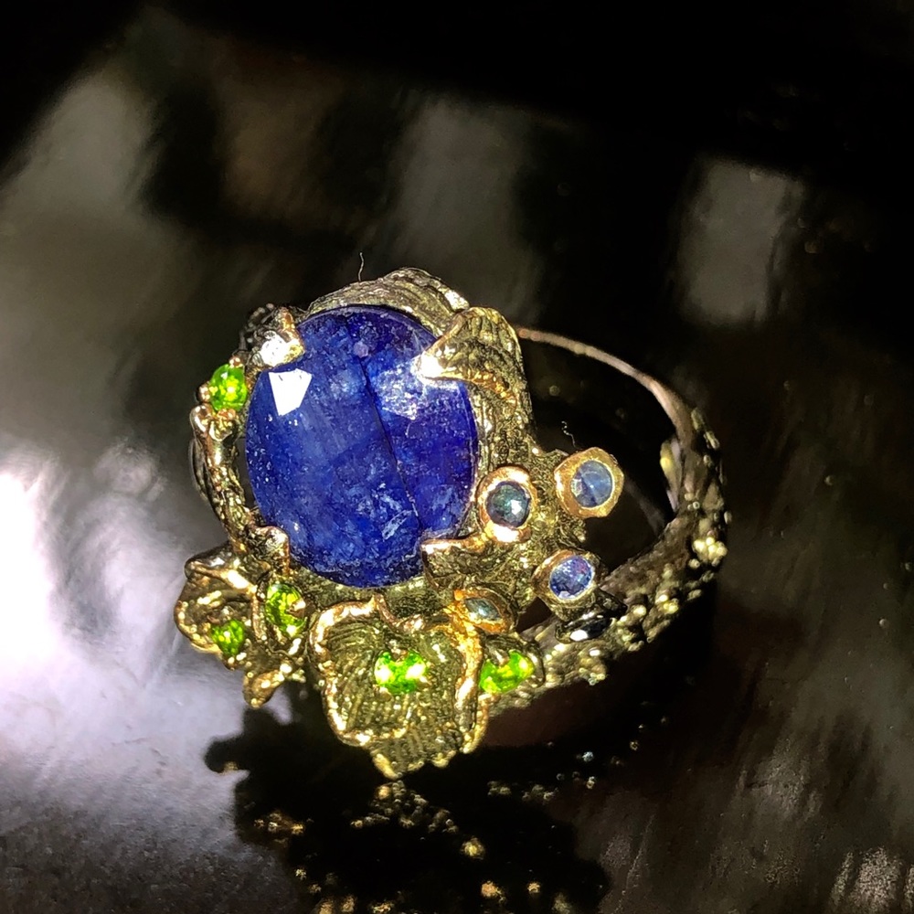 Genuine Blue Sapphire Sterling Silver Ring